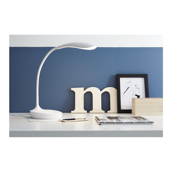 Lampada da tavolo bianca con porta USB Swan - Markslöjd-image-1