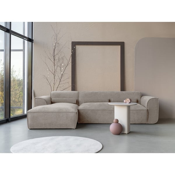Divano angolare componibile beige (con penisola a sinistra) Flex Felix – Miuform-image-1