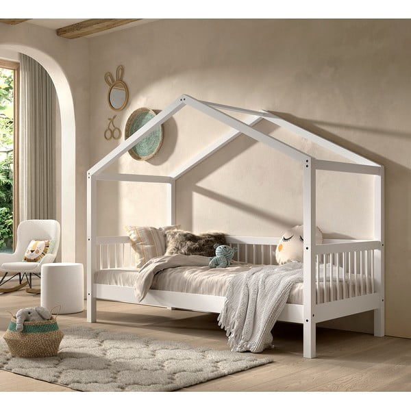 Letto per bambini in legno di faggio bianco 90x200 cm Forrest - Vipack-image-1
