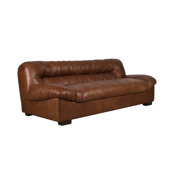 Divano marrone con rivestimento in pelle 214 cm Douglas – Dutchbone-image-2