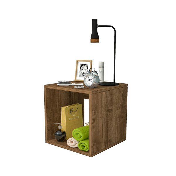 Comodino marrone in pino decorato Biga - Gauge Concept-image-2