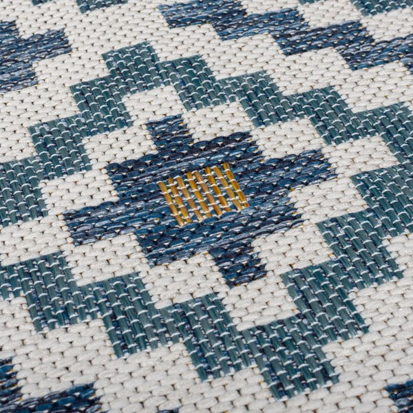 Tappeto da interno e esterno giallo e blu 120x170 cm Zia Trellis – Flair Rugs-image-3