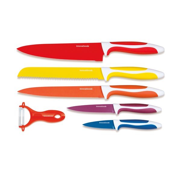 Set di 5 coltelli in acciaio inox e raschietto in ceramica - InnovaGoods