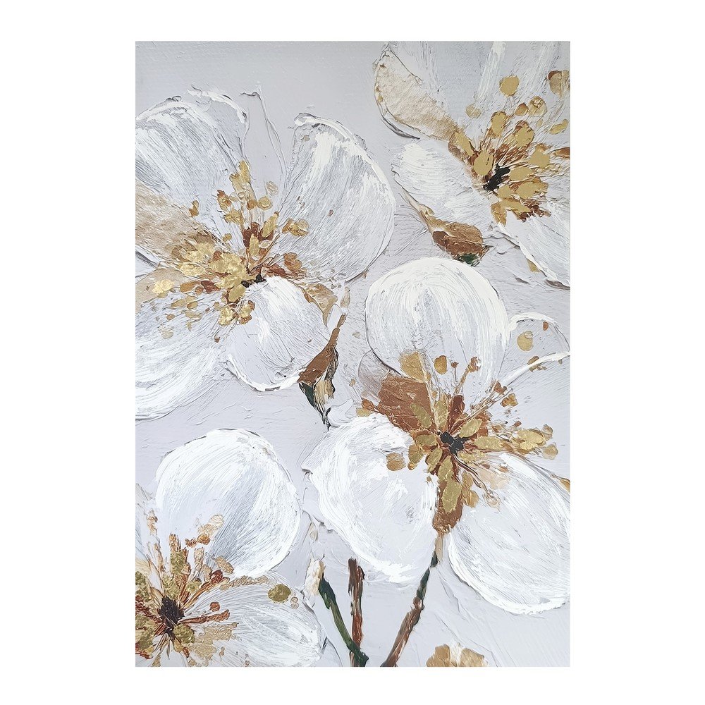 Quadro con elementi dipinti a mano 70x100 cm Petal Glow – Styler | Quadri