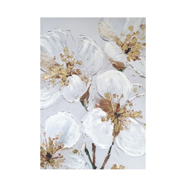 Quadro con elementi dipinti a mano 70x100 cm Petal Glow – Styler