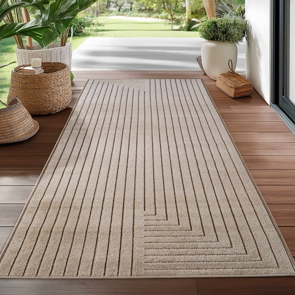 Passatoia da interno ed esterno beige 80x250 cm Nova 1202 – Ayyildiz Carpets-image-1