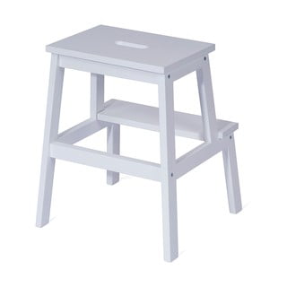 Sgabello in legno di gomma bianco Corg - Bonami Essentials