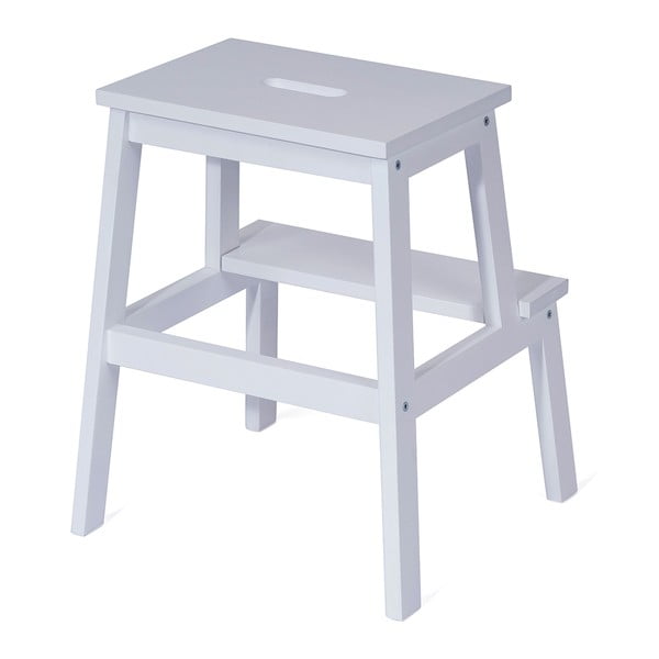 Sgabello in legno di gomma bianco Corg - Bonami Essentials-image-1