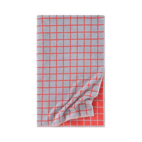 Asciugamano rosso/azzurro in cotone 90x150 cm Grid – Jotex