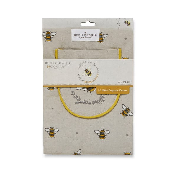 Grembiule in cotone beige e giallo Bumble Bees - Cooksmart ®-image-2