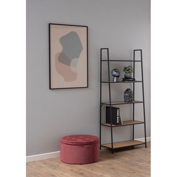 Pouf in velluto rosa corallo , ⌀ 60 cm Retina - Actona-image-1