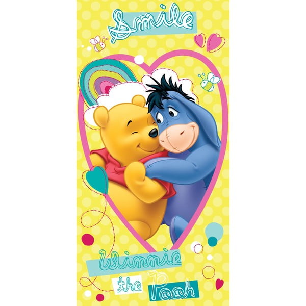 Asciugamano per bambini giallo in cotone 70x140 cm Winnie the Pooh "Smile" – Jerry Fabrics