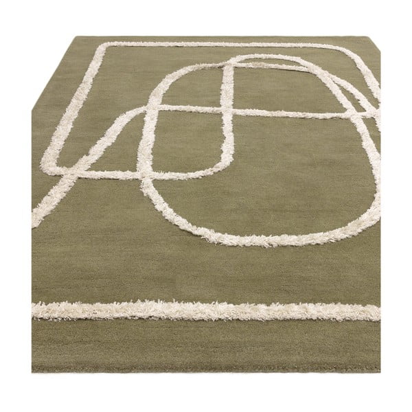 Tappeto in lana verde tessuto a mano 160x230 cm Matrix - Asiatic Carpets-image-2