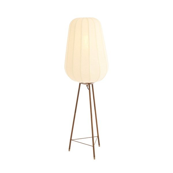 Lampada da terra bianca con paralume in tessuto (altezza totale 133 cm) Bibury – Light & Living-image-1