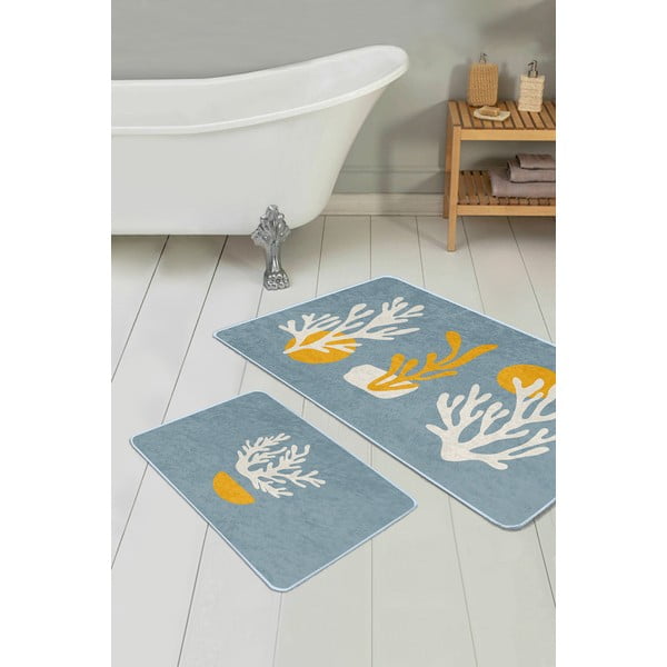 Tappetini da bagno blu in set da 2 100x60 cm - Minimalist Home World-image-2