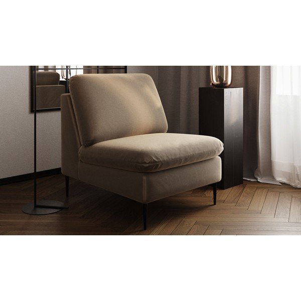 Poltrona in velluto marrone Moilo - MESONICA-image-3