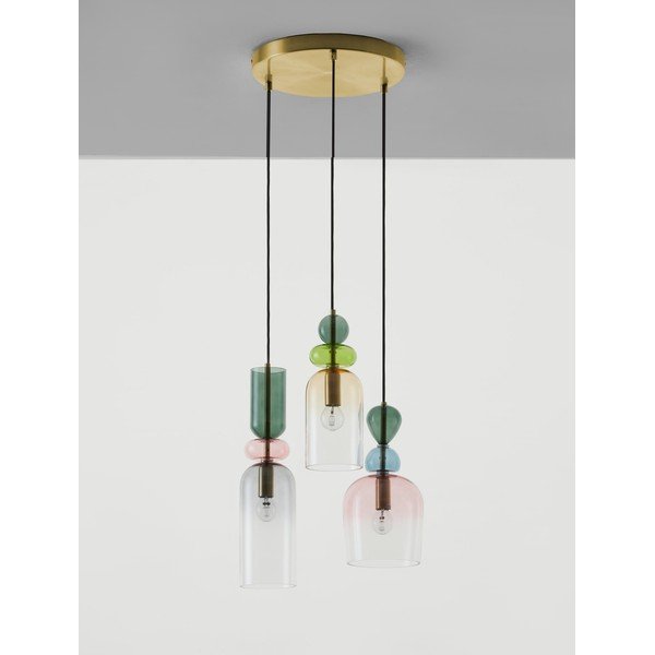 Lampadario dorato in vetro ø 42 cm Murano – Nova Luce-image-2