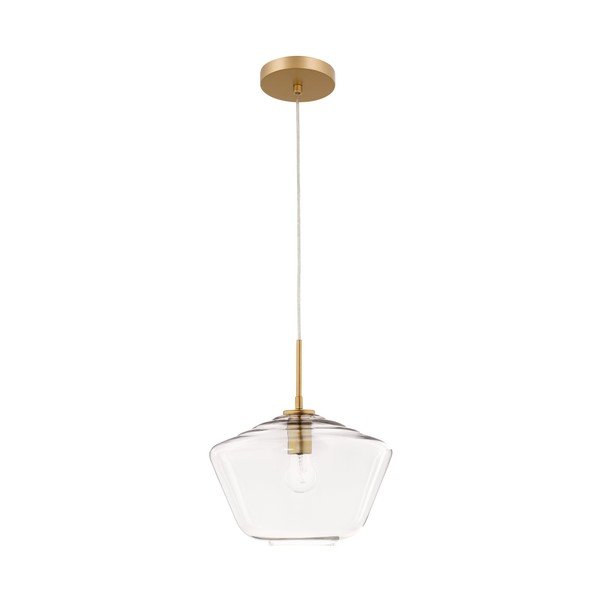 Lampadario dorato in vetro con paralume in vetro ø 30 cm Prisma – Nova Luce
