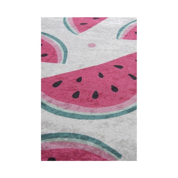 Set di 2 tappetini da bagno bianchi e rosa Tropica Watermelon - Foutastic-image-2