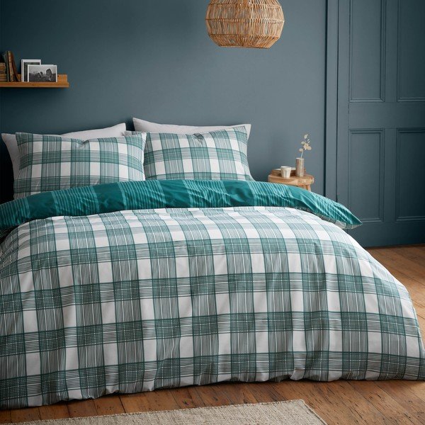 Biancheria da letto verde 200x135 cm Roxburgh Kelso - Catherine Lansfield-image-1