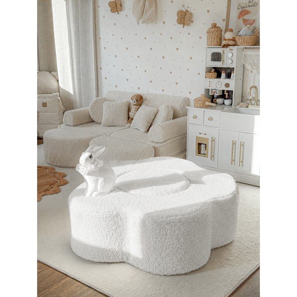 Gioco per psicomotricità bianco in bouclé 3 pz altezza totale 27 cm 88x90 cm – Meowbaby-image-1