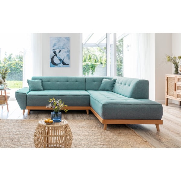 Divano letto angolare turchese (angolo destro) Dazzling Daisy - Miuform-image-1