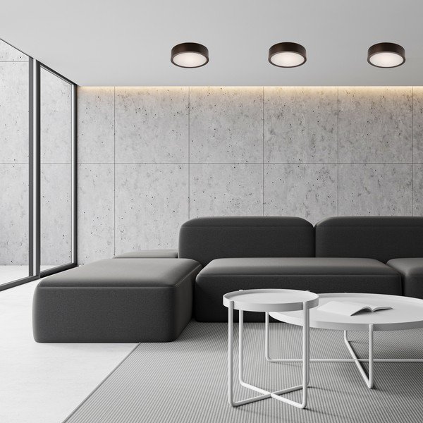 Lampada da soffitto marrone scuro con paralume in vetro ø 27 cm Eveline - LAMKUR-image-1
