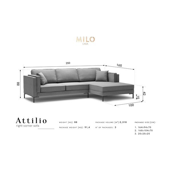 Divano angolare giallo, angolo destro Attilio - Milo Casa-image-4