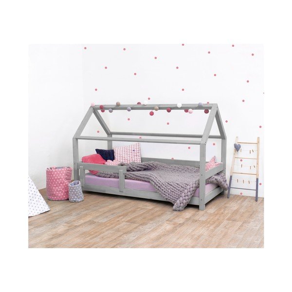Letto per bambini grigio con sponde in legno di abete rosso , 90 x 200 cm Tery - Benlemi