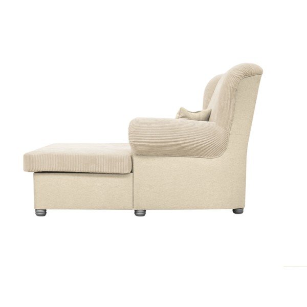 Chaise longue beige con rivestimento in velluto a coste Lord – Ropez-image-3