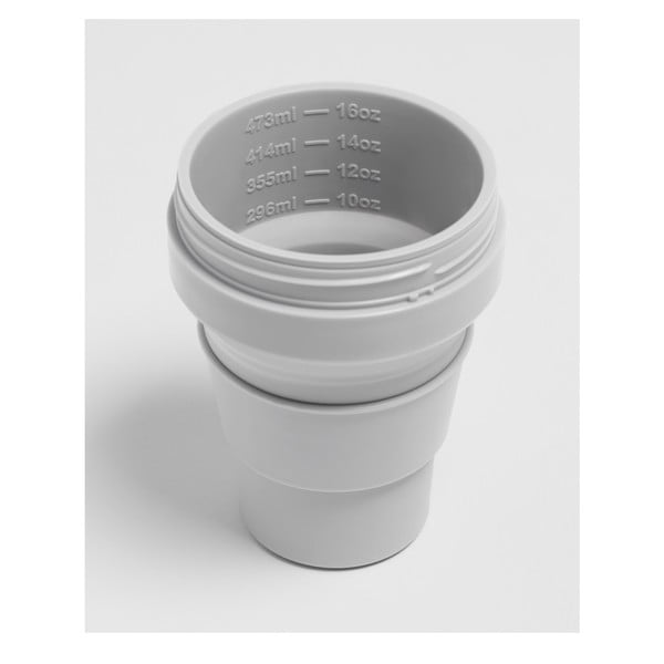 Tazza da viaggio pieghevole grigia Cashmere, 470 ml Biggie - Stojo-image-4