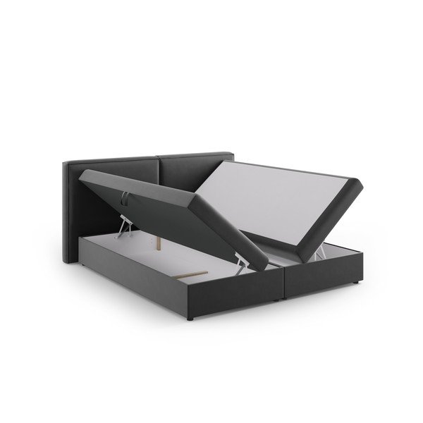 Letto boxspring grigio scuro con contenitore 180x200 cm Arendal - Cosmopolitan Design-image-3