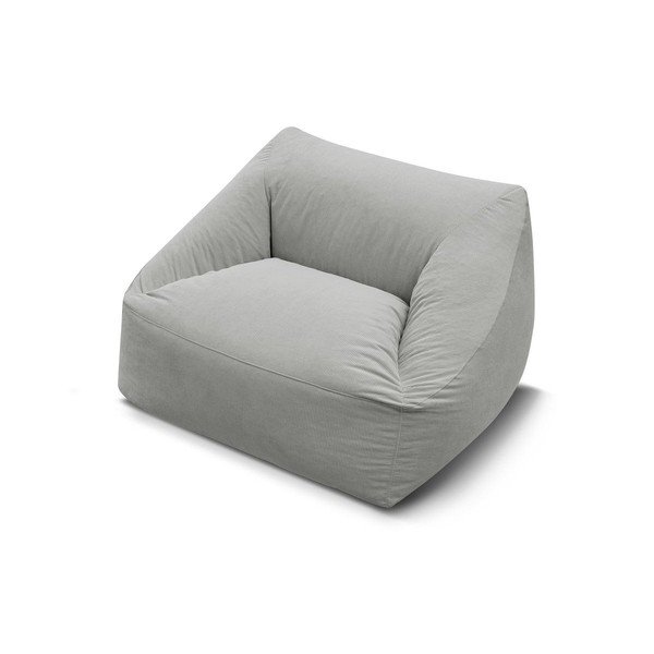 Puof a sacco grigio chiaro con rivestimento in velluto a coste Lilibet – Bobochic Paris-image-4