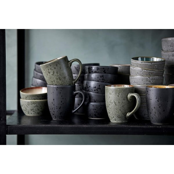 Tazza nera/color ambra in ceramica 300 ml Black/Amber – Bitz-image-2