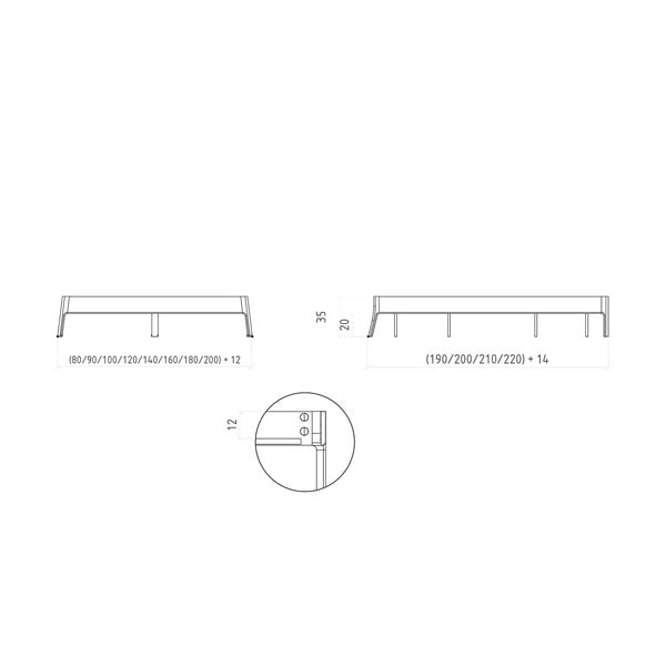 Letto matrimoniale in legno di quercia di colore naturale 200x200 cm Twig - The Beds-image-4