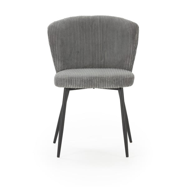 Set di 4 sedie da pranzo in velluto a coste grigio Megan - Marckeric-image-2