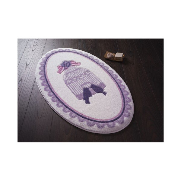 Tappeto da bagno viola Coriandoli Gabbia per uccelli, lunghezza 133 cm - Foutastic-image-1
