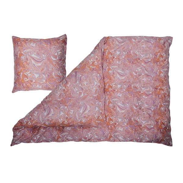 Biancheria da letto in raso rosa 200x140 cm Marble - Bahne & CO