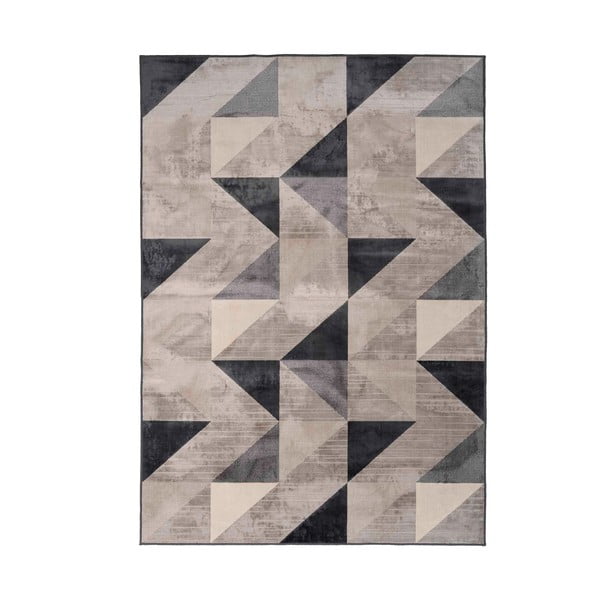 Tappeto grigio/beige in misto cotone 140x200 cm Graphic – douceur d'intérieur