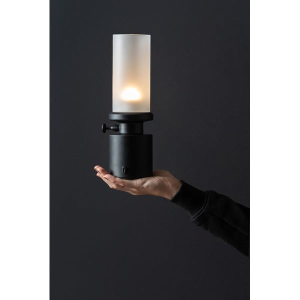 Lampada da tavolo dimmerabile a LED nera con paralume in metallo/con paralume in vetro (altezza 29,5 cm) Camp - Leitmotiv-image-1