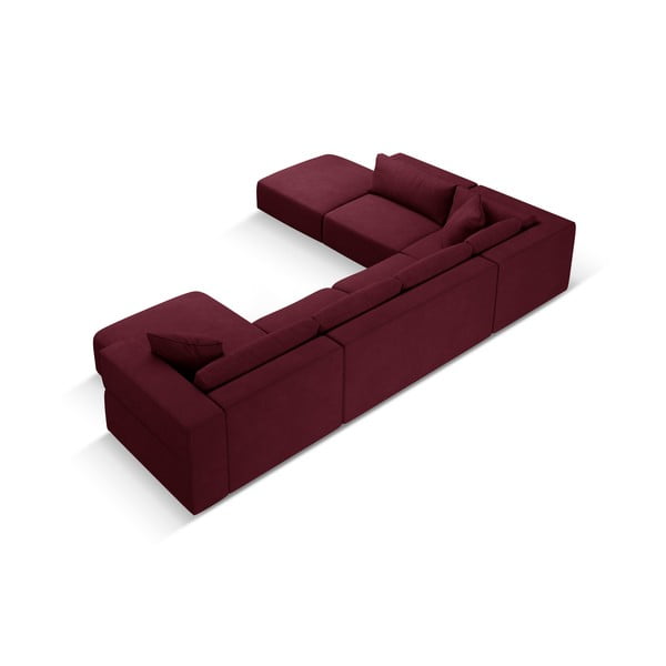 Divano a U angolare bordeaux, angolo sinistro Esther - Milo Casa-image-3