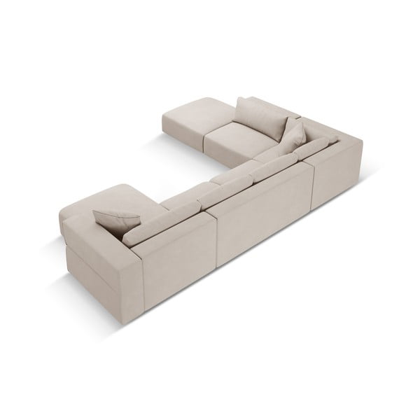 Divano angolare a U beige, angolo sinistro Esther - Milo Casa-image-3