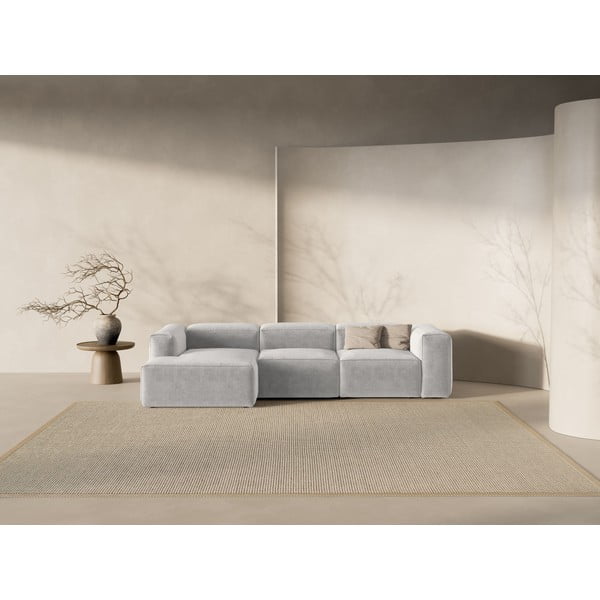 Divano angolare grigio chiaro (con penisola a sinistra/con chaise lounge) Bergamo – Cosmopolitan Design-image-1