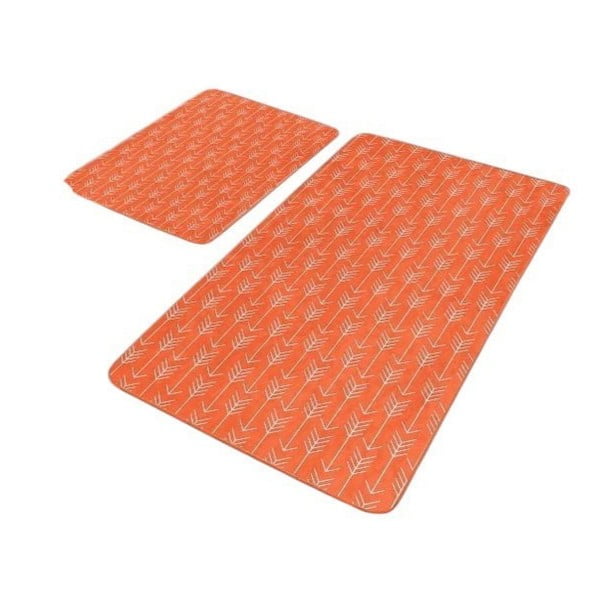 Set di tappetini per il bagno color terracotta in velluto 2 pz 60x100 cm – Mila Home