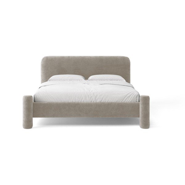 Letto matrimoniale imbottito beige con rete inclusa 160x200 cm Vera – Micadoni -image-2