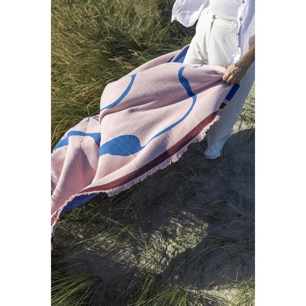 Coperta per TV blu/rosa polveroso in cotone riciclato 130x175 cm Studio – Mette Ditmer Denmark-image-4