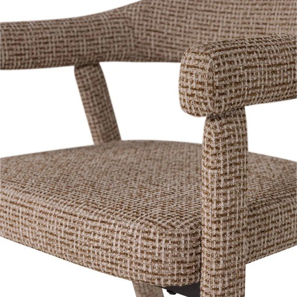 Sedie da pranzo in set marrone chiaro imbottito con braccioli 2 pz Sedo – WOOOD-image-4