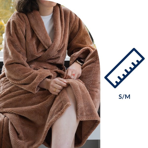 Accappatoio marrone in micropile S/M Pippa – Tiseco Home Studio-image-4