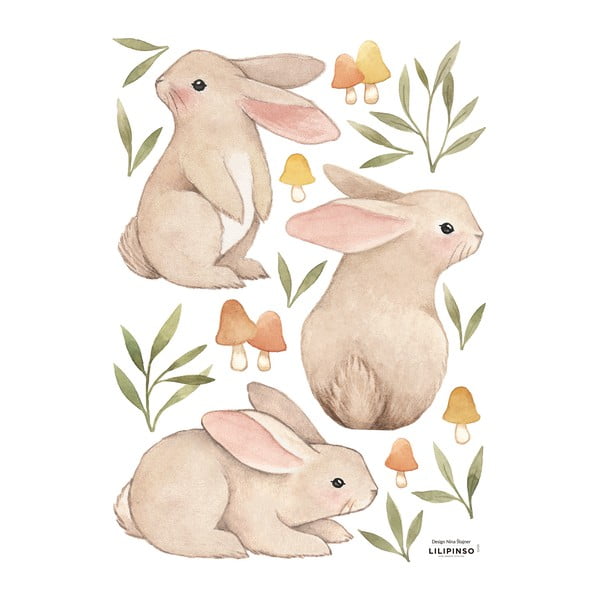 Foglio adesivo 30x42 cm Bunnies - Lilipinso