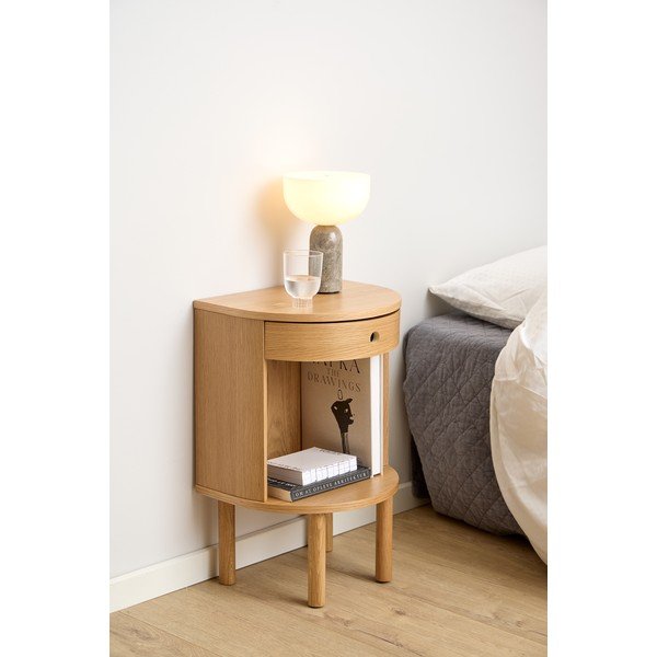 Comodino colore naturale chiaro con effetto rovere Paron – Actona-image-1